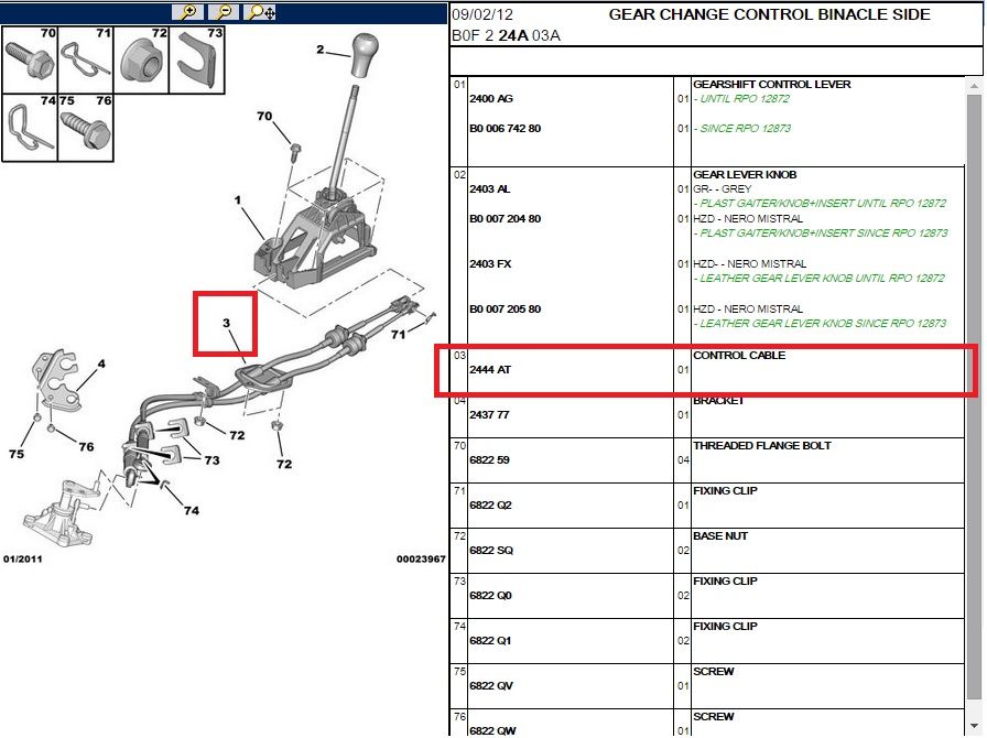 Peugeot 107 Citroen C1 Toyota Aygo Manual Gear Change Cables linkage